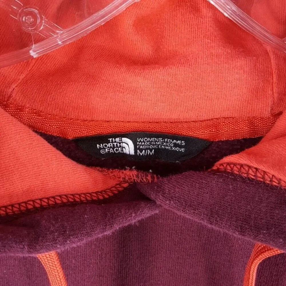 THE NORTH FACE Womens Hoodie Medium Maroon Pullover Graphic Logo HALF DOME